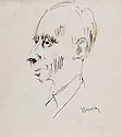 GIUSEPPE NOVELLO, Portrait of the Sculptor Enrico Mazzolani, pen and wash